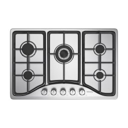 Plita Plita pe Gaz Incorporabila 5 Arzatoare 75 cm Inox, Aprindere Electrica, Sistem Siguranta Gaz
