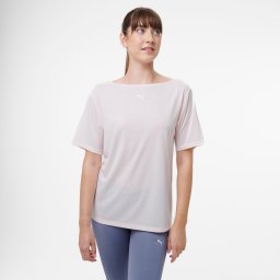 Tricou larg de fitness Puma Roz Damă