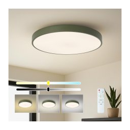 Brilagi - Plafonieră LED dimabilă POOL, 60 W, 230 V, 3000–6000 K, Ø 60 cm, verde + telecomandă