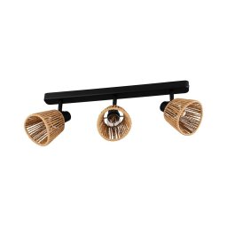 Eglo 44131 - Plafonieră cu 3 spoturi KEELBY, 3x E14 (max. 10W), 230V, negru/bej