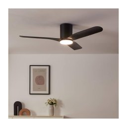 Eglo 35176 – Ventilator de tavan LED KAWANA, dimmabil, LED 17W, 230V, Ø132 cm, negru + telecomandă