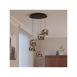 Eglo 390434 - Lustră LED dimmabilă pe cablu HORTUNAS 5xLED/5,8W/230V negru/fumuriu