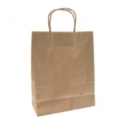 Set 2 x 250 Pungi din Hartie cu Maner Sfoara, Natur, 26 x 17 x 28.5 cm