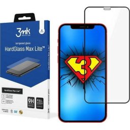 Sticla securizata 3mk HardGlass Max Lite pentru Apple iPhone 12 Pro Max, 9H, Margine neagra