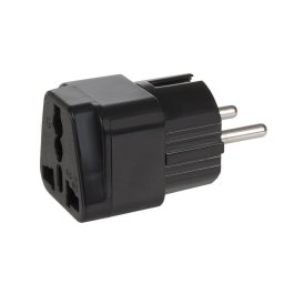 Adaptor priză Maclean UK la priză UE, universal, negru, MCE155