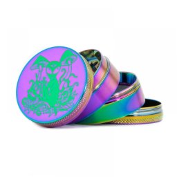 Magic Leaf Grinder Alien otel inoxidabil Oil Efect verde 4 Parti 50mm