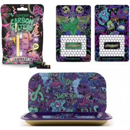 Euphoria Set Psychedelic Filtre carbune activ Ceramic + Grinder card + Tava de rulat + Capac magnetic 27 x 16cm