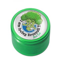 Black Leaf Grinder I am Loving Brocoli aluminiu verde 4 parti Ø50mm