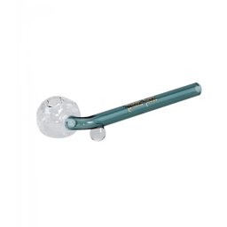Black Leaf Pipa sticla ulei curbata aquamarine cu suport Bol 11cm