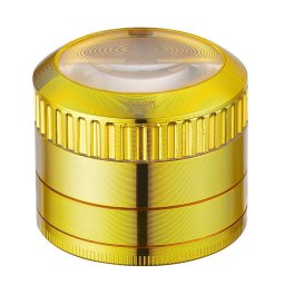 Grinder Champ High Magnifier cu Lupa aluminiu gold 4 Parti Ø50mm