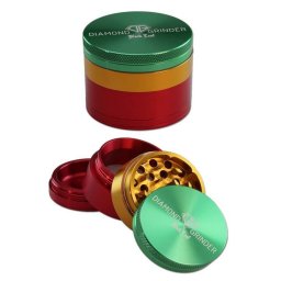 Grinder Black Leaf Rasta Diamond aluminiu aerospatial 4 Parti Ø56mm