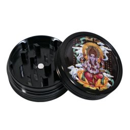 Grinder Black Leaf Ganesha aluminiu negru 2 Parti Ø50mm