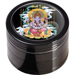 Grinder Black Leaf Ganesha aluminiu negru 4 Parti Ø50mm