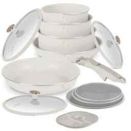 BERLINGER HAUS BH/8420 Tigaie set detașabil cu mâner 13 cu părţi Matt cremă