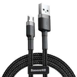 Cablu de Date USB-A la Micro-USB, 2A, 3m - Baseus Cafule (CAMKLF-HG1) - Black