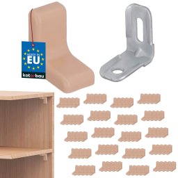 Suport unghiular pentru mobilă cu capac fag set de 100 buc.