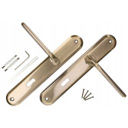 Mâner de ușă cu cheie de 90 mm arbore lung patina