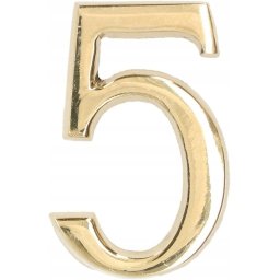 Numărul casei "5" pentru ușă 3d 5cm alamă