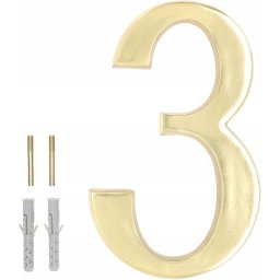 Numărul casei "3" pentru ușă 3d 20cm alamă