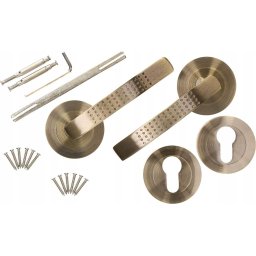 Set de mânere pentru uși cu cheiță de 110 mm cu gaură de cheie patina cilindru