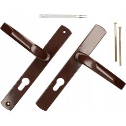Mâner de ușă universal set de mâner cu ax lung gaura cheii 72mm maro