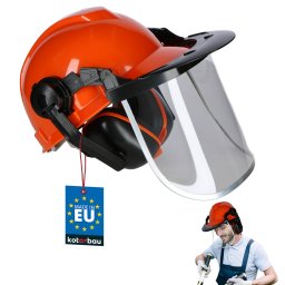 Casca de protecție pentru construcții cu căști vizieră reglabilă