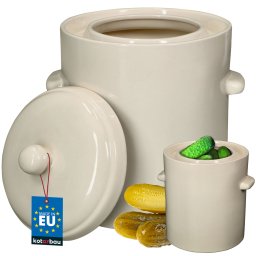 Butoi de gresie cu capac alb 2,5 l