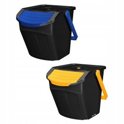 Coș 25 l galben+albastru set de 2 buc.