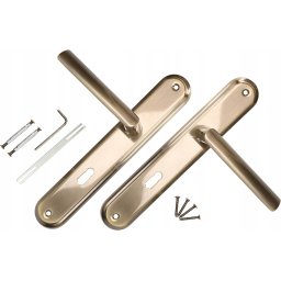 Mâner ușă pentru cheie cu placă lungă patina 90 mm - Culoare patina