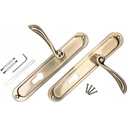 Mâner ușă pentru cilindru placă lungă patina 72 mm - Culoare patina