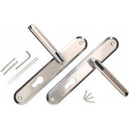 Mâner ușă cu blocare WC lung 90 mm - Culoare nikl-chrom