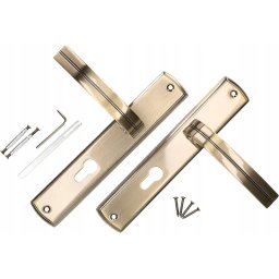 Mâner ușă pentru cilindru placă lungă patina 72 mm - Culoare patina