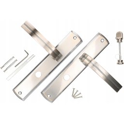Mâner ușă cu blocare WC lung 90 mm - Culoare nikl-chrom
