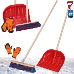 Set pentru deszăpezire 3 în 1 - Lopată pentru zăpadă, perie, racletă, mănuși - Plastic