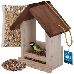 Bird feeder birdhouse casă din lemn + alimente 0,5 kg