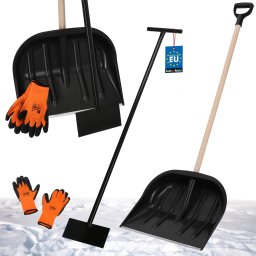 Set pentru deszăpezire 3 în 1 - Lopată pentru zăpadă, racletă pentru gheață, mănuși - Plastic