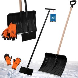 Set pentru deszăpezire 3 în 1 - Lopată pentru zăpadă, racletă pentru gheață, mănuși - Plastic