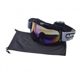 Ochelari motocross atv enduro Unit, culoare rama negru, lentila fumurie curcubeu