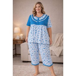 Pijama Bumbac Cod PMS ALBASTRU