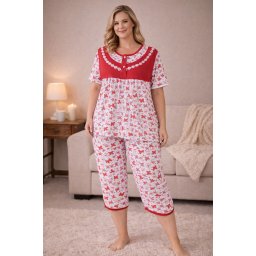 Pijama Bumbac Cod PMS ROSU