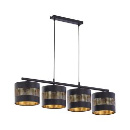 Lustră pe cablu TAGO 4xE27/15W/230V neagră/aurie