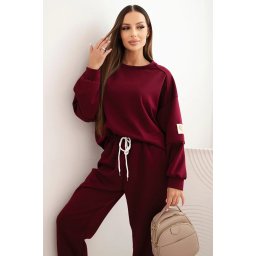 Kesi Włoski Ladies' butter set with a loose sweatshirt and pants with the inscription LOVE khaki