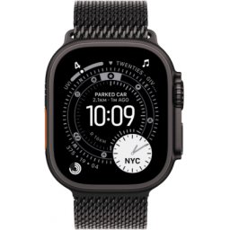 Apple Watch Ultra 3, GPS + Cellular, Carcasa Black Titanium 49mm, Black Titanium Milanese Loop - Medium