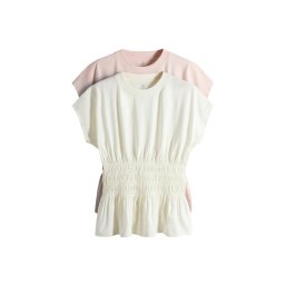 The Set Tricou roz / alb