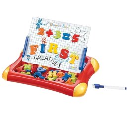 Tabla magnetica educativa 2 in 1, litere si cifre, marker si burete, 3ani+