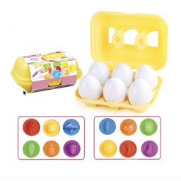 Joc educativ Set 6 oua de potrivit cu forme geometrice