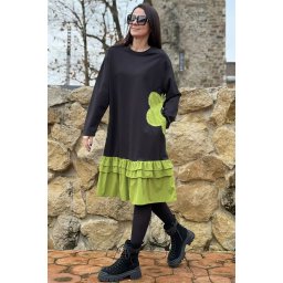 ROCHIE LUNGA MARGARETE GREEN MULTICOLORA TALIE UNICA TALIE UNICA Negru