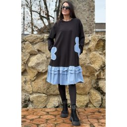 ROCHIE LUNGA MARGARETE BLUE MULTICOLORA TALIE UNICA TALIE UNICA Negru