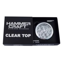 Raw x Hammercraft Grinder Clear Top aluminiu silver din 2 parti Ø54mm