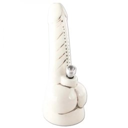 Bong ceramic Willy alb 29cm